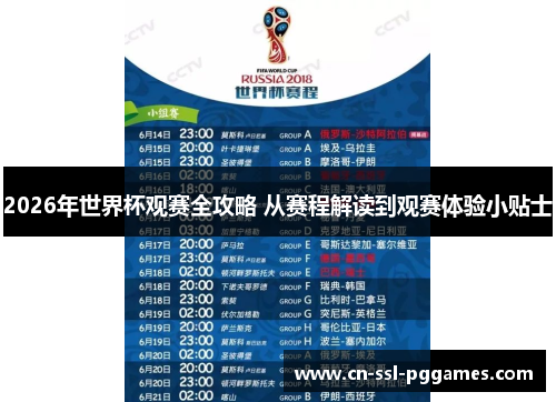 2026年世界杯观赛全攻略 从赛程解读到观赛体验小贴士